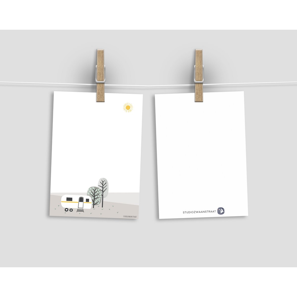 postcard 'yellow caravan'