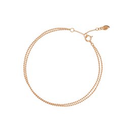 Bracciale Doppio Catena a Palline, Oro Rosa 14K