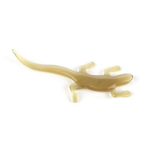 Set of 6 lizard knife holders in blond horn