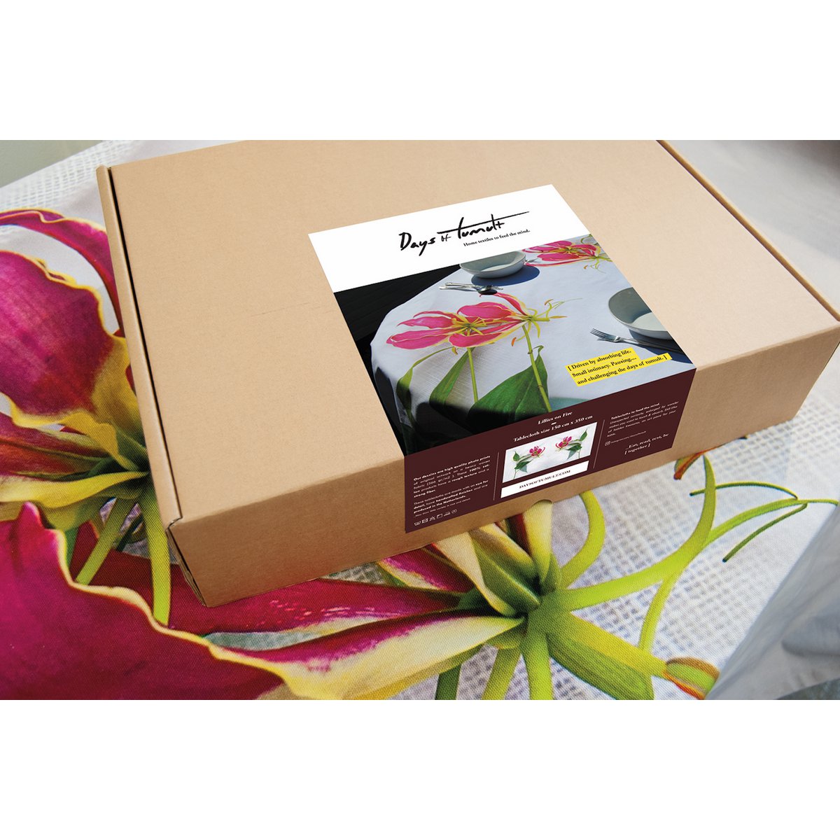 Lillies on Fire - deluxe cotton tablecloth