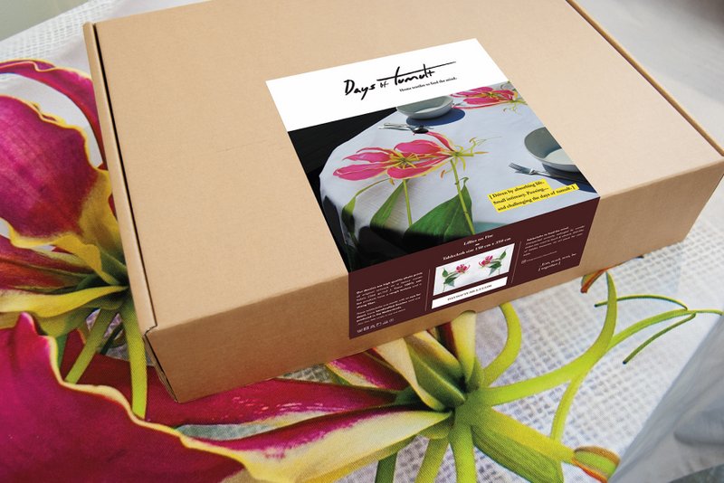 Lillies on Fire - deluxe cotton tablecloth