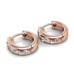 Boucles d'oreilles Joy - Or RosÃ© et Cristal