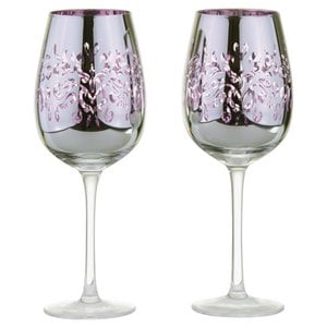 Set of 2 Wine Glasses Lilac - Filigree