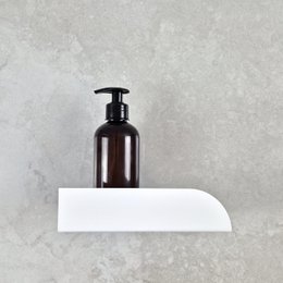 Pequeño estante de ducha bauhaus, blanco, beige o negro