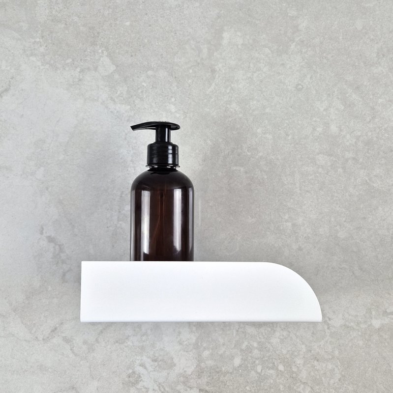 Pequeño estante de ducha bauhaus, blanco, beige o negro