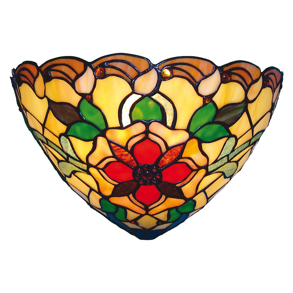 Wall lamp Tiffany 30x15x20 cm yellow red glass wall lamp