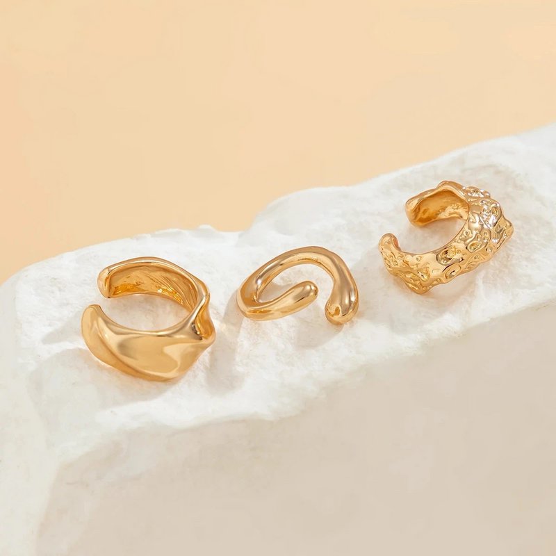 3 Teile/satz Metall Chunky Kein Piercing Clip Ohrringe Geometrische Ohr Manschette Ohrringe für Frauen Damen Party Mädchen Y2K Schmuck 2024 trendy