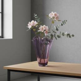 Vase glas bølget violet glas vase bord vase lilla