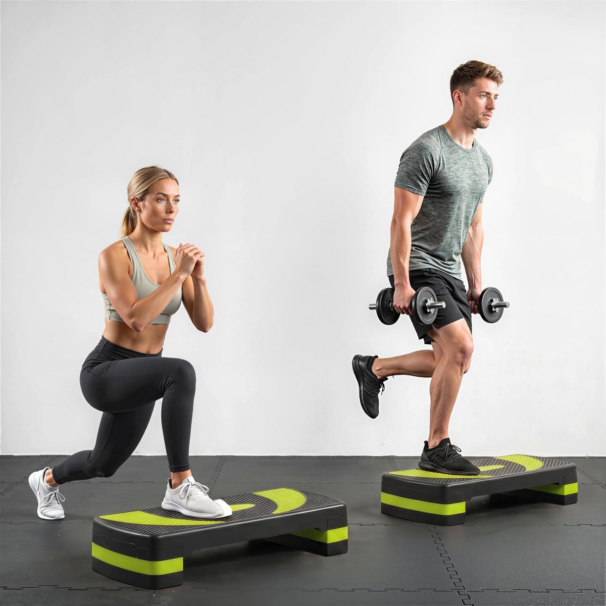Aerobic stepper 3-stage height adjustable 80 x 31 x 20 cm black + gray