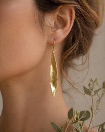 Gold Olive Leaf Earrings, 14K Gold Plated Jewelry, Dangle Earrings, Handmade Boho Jewelry Gift, Birthday Gift for Women, Nature Inspired