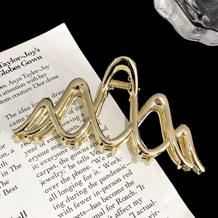 Sculptural Double Wave Large Claw Hair Clip