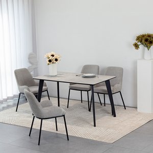 Valdez Rechteckiger Esstisch [grauer Marmor] [140 cm]