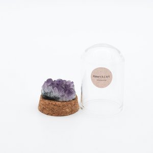 Amethyst im Glasglocke