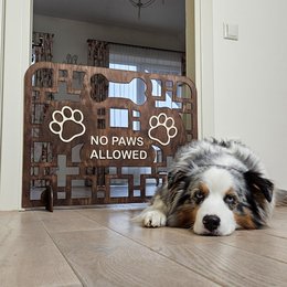 Canta per cani in legno facile da muoversi, barriera indipendente per porte, scale e corridoi
