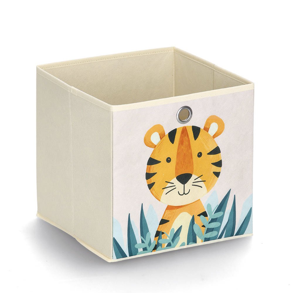 Storage box "Tiger", fleece, beige