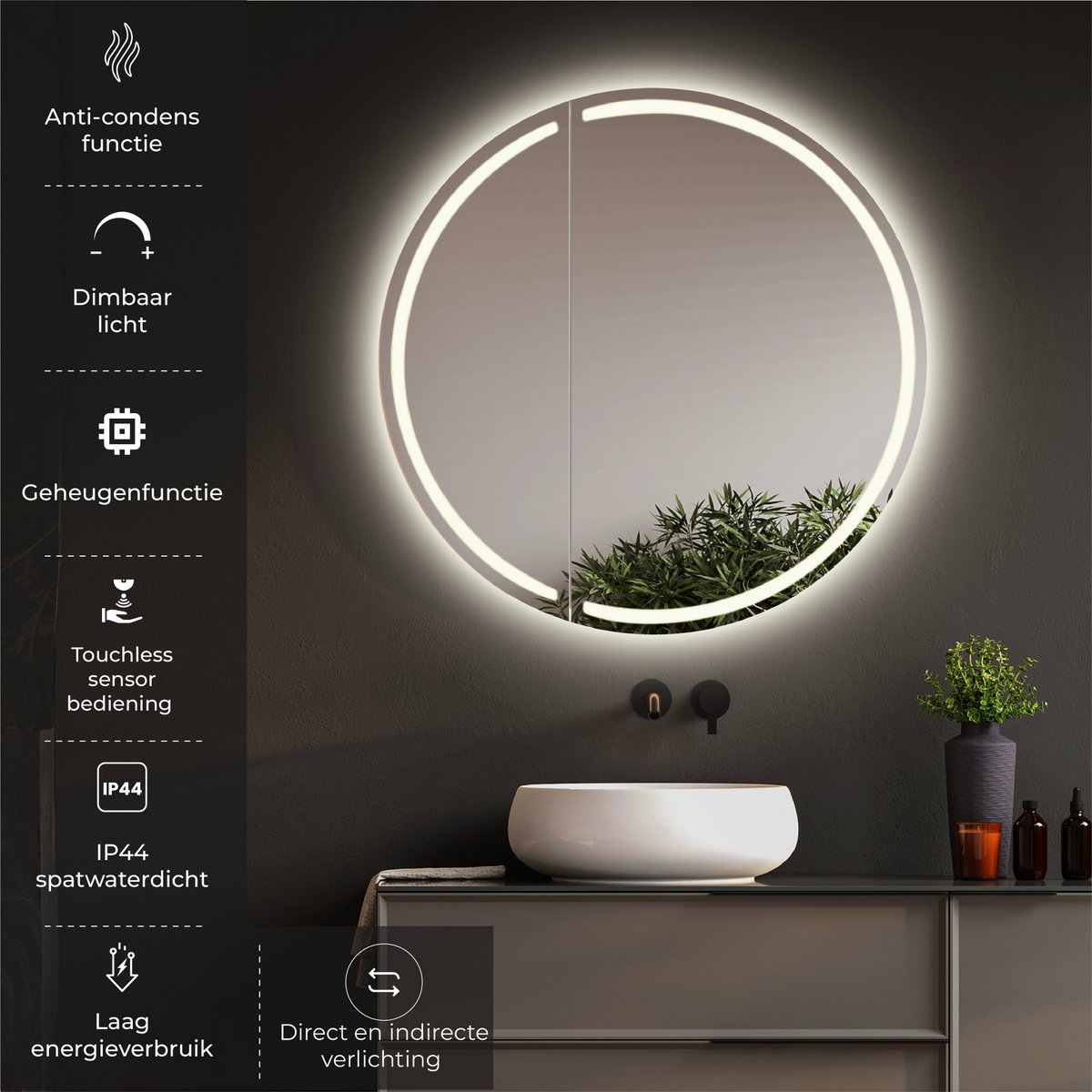 Halo 60 CM Mirror Cabinet