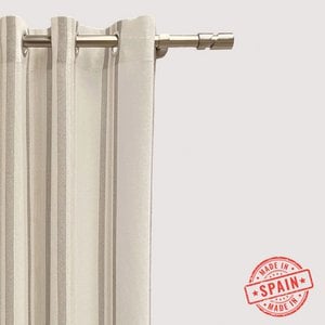 Die Cortina ist durchsichtig und in festlichem Grau gehalten. Visillo Jacquard aus vertikalen Rayas, hergestellt aus recycelten und hochwertigen Materialien. Natürliche Farben und Farben. Cortinas para salón, dormitorio y cocina.