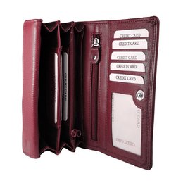 Leder-Damengeldbörse RFID - Leder-Damengeldbörse - Mundharmonika-Modell