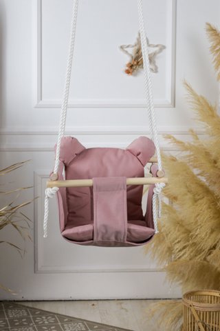 Roze Baby- en peuterschommel
