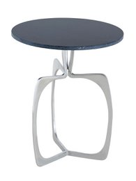 Tavolino in metallo rotondo ø 45 x 56 cm tavolo decorativo in marmo Sohoo con cornice argento o oro