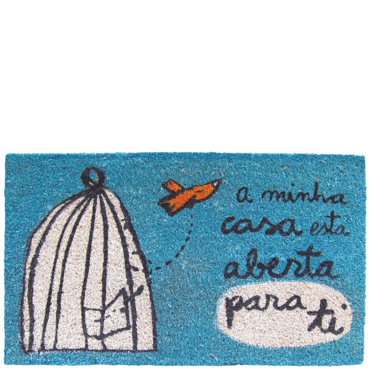 Doormat "a minha casa aberta" blue