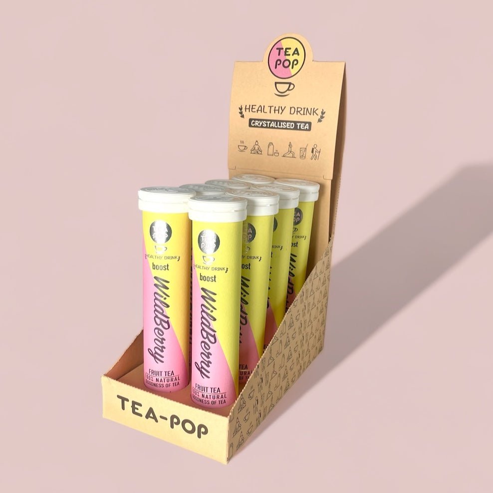WildBerry Punch Tea-Pop, thé gourmand à infusion rapide (plateau de 8 tubes)