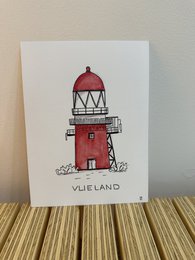 A5 Print lighthouses Wadden Islands