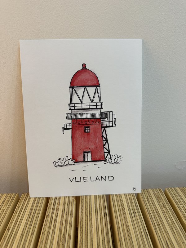 A5 Print lighthouses Wadden Islands
