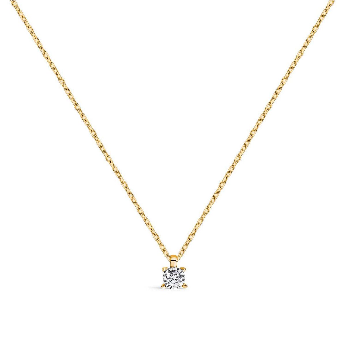 Collana con diamanti bicolore 0,05 Cts HSI2 effetto disco 0,14