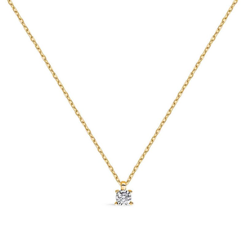 Zweifarbige Diamanthalskette mit 0,05 ct HSI2-Scheibeneffekt 0,14