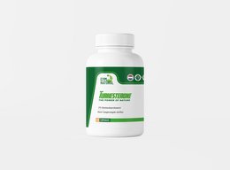 Green bottle labeled "Turkesterone" for sports supplements. Contains 60 capsules.