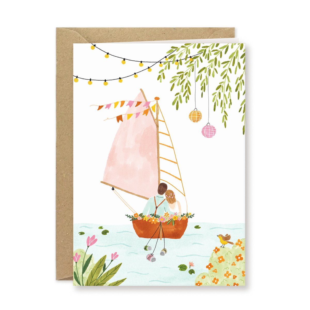 Greeting card | Wedding boat