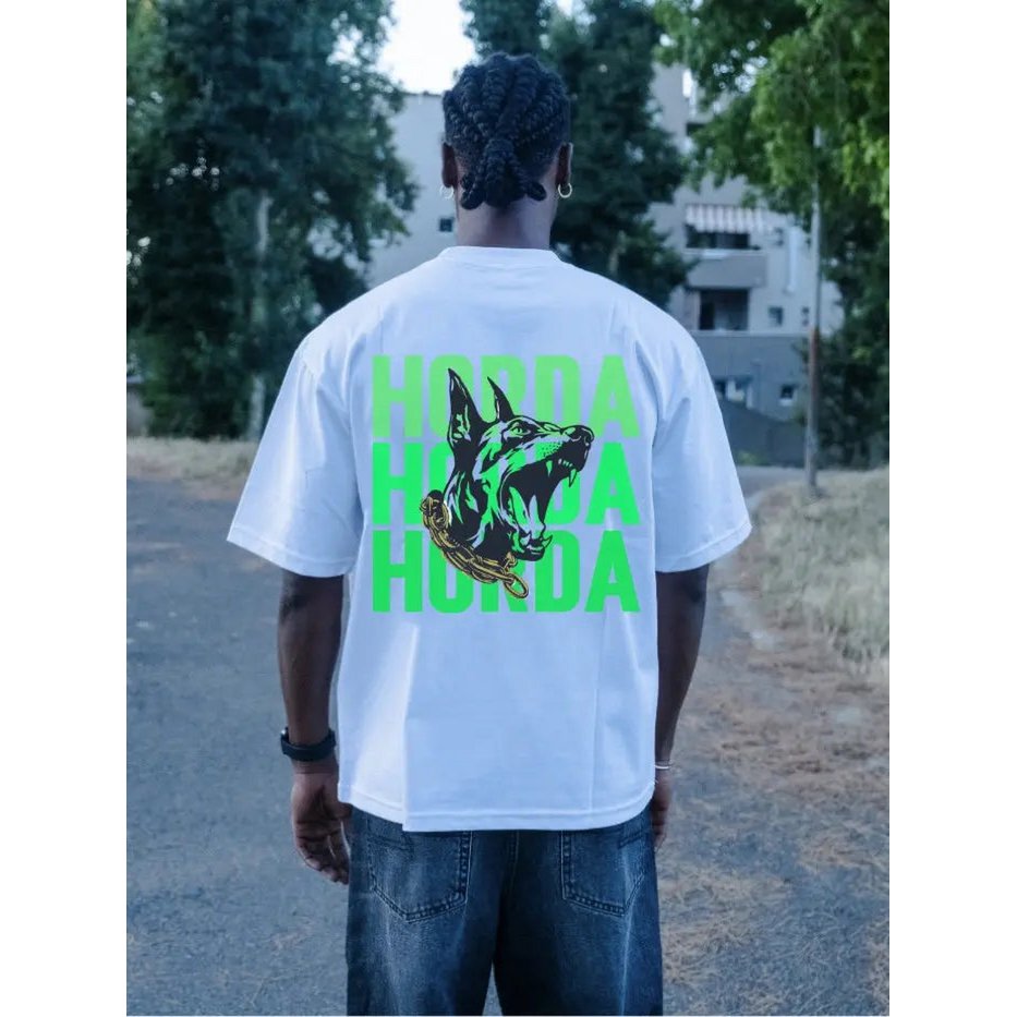 T-shirt Boxy Fit Bianca 100% Cotone Horda X3