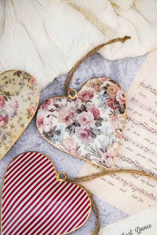 Hanging metal heart Vintage 10 cm