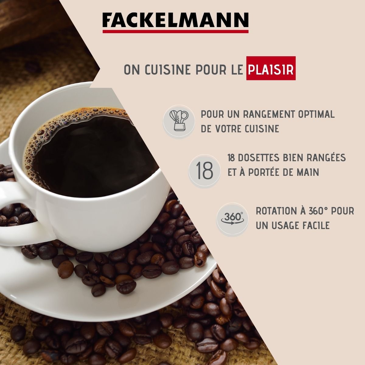 Dolce Gusto drehbarer Kapselhalter Fackelmann Petit Déjeuner