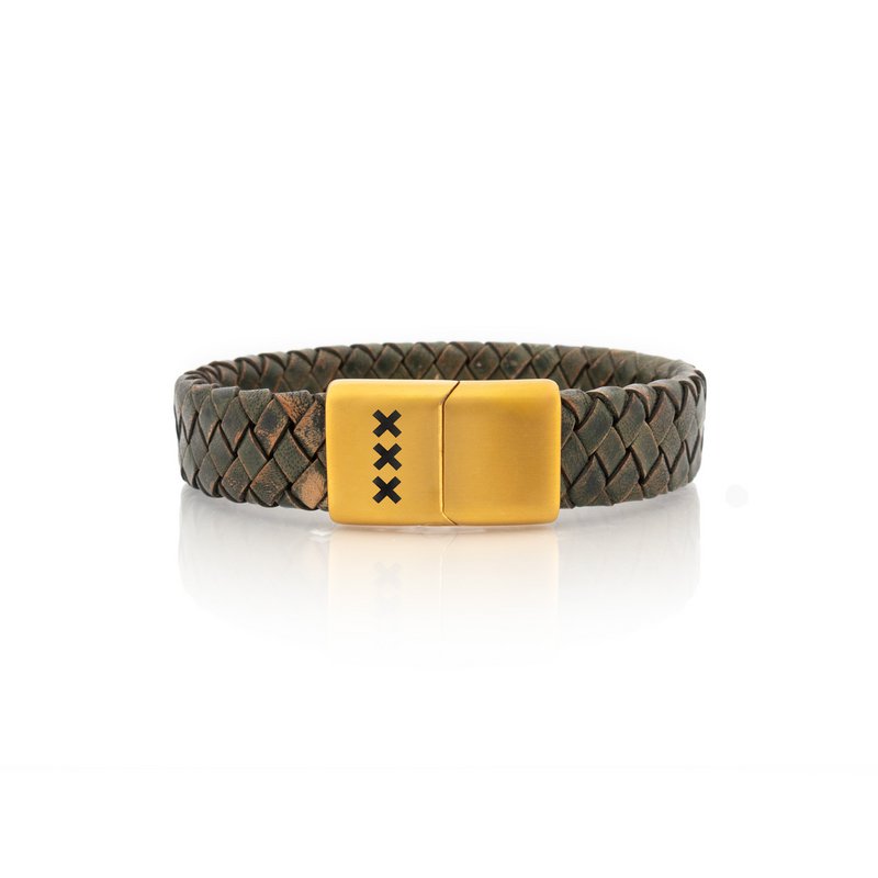 Leather Bracelet Green | Vondel P.