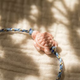 Tiny Turtle Braided Bracelet Blue