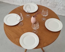 Round table Jubi natural ash veneer