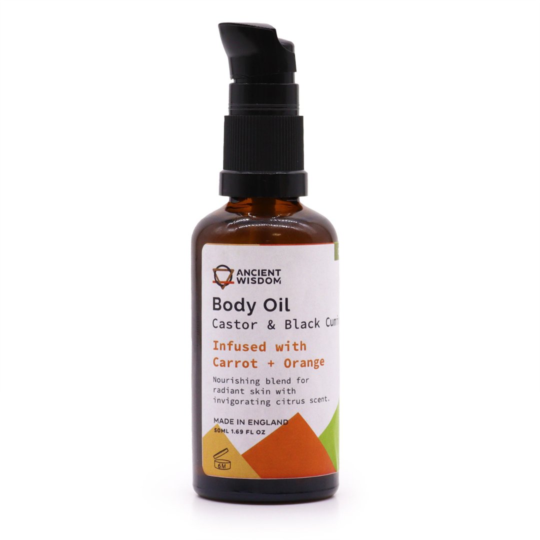 3x Biologische Lichaamsolie 50 ml - Wortel en Sinaasappel