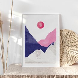 Stampa artistica "Monti rosa blu" | astratto | misure differenti