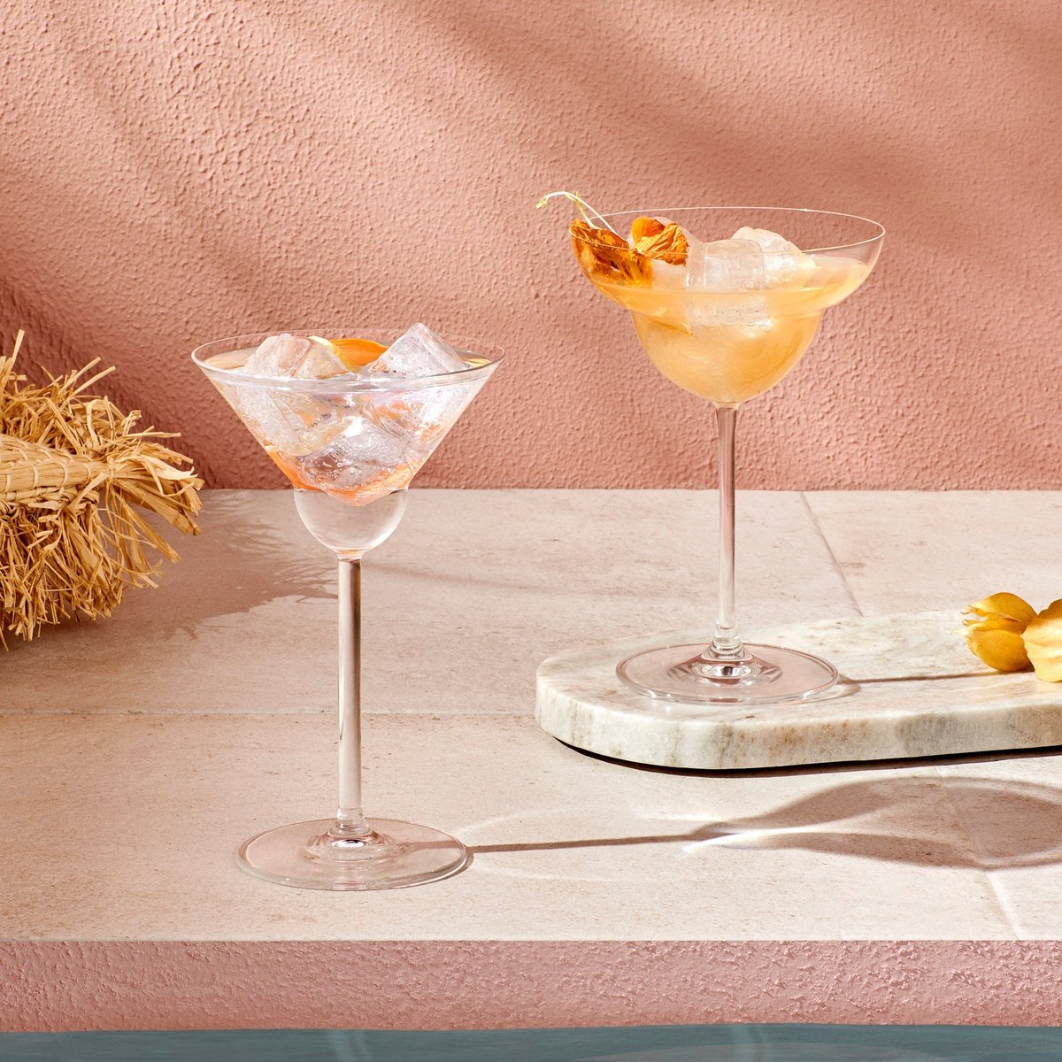 ensemble vintage de 2 verres à margarita
