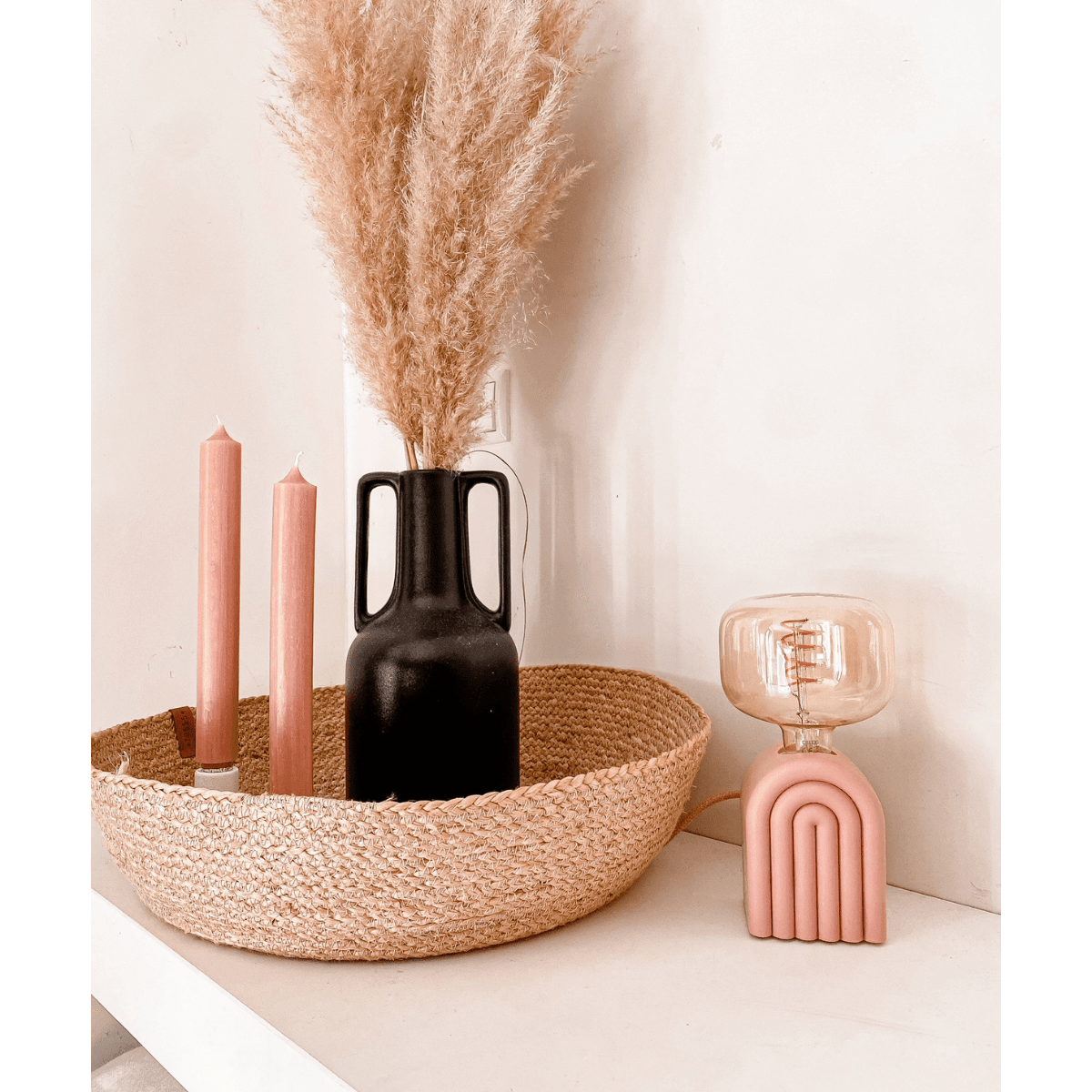 Rainbow Table Lamp Dusty Pink