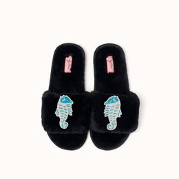 Black slippers