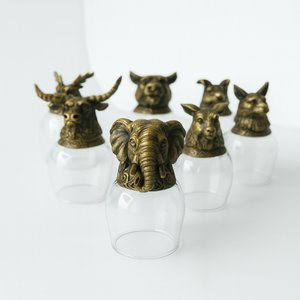 6x glasses of pacifier (100 ml) - mystical creatures - bronze