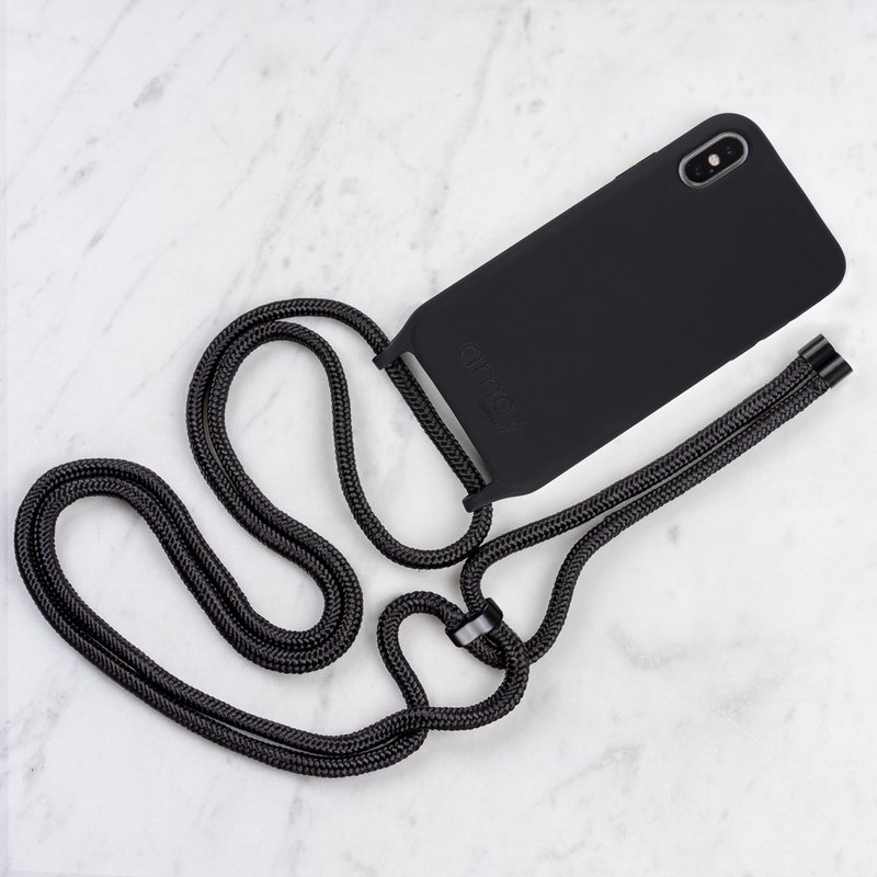 Funda para móvil con cordón - Todo negro