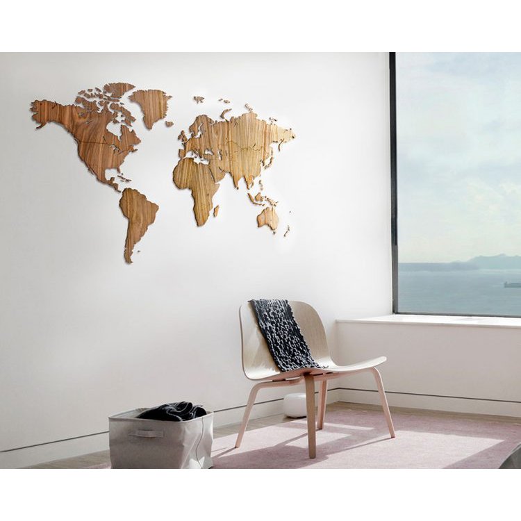 Mappa del mondo in legno - Fai da te - 3 tipi di legno