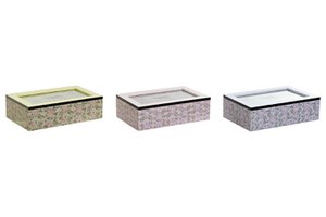 CAJA INFUSIONES MDF CRISTAL 23X15X7 FLORES 3 SURT. PC186880