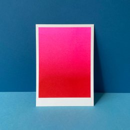 Riso Postkarte Gradient Pink/Red, Risographie, DIN A6
