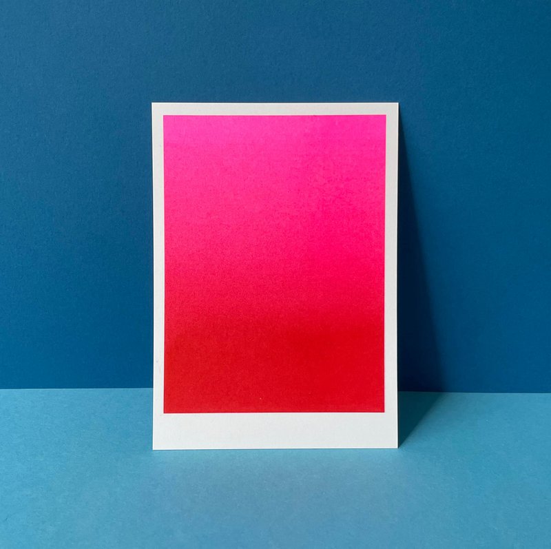Riso Postkarte Gradient Pink/Red, Risographie, DIN A6