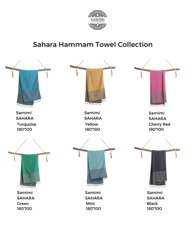 SAHARA Cotton Hammam Pool Towel – Sand Free & Compact – Turquoise - 180x100 cm